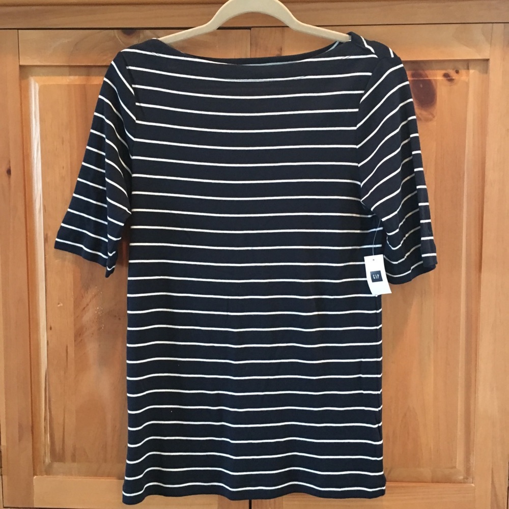 GAP Large Tall Boatneck Striped Tee